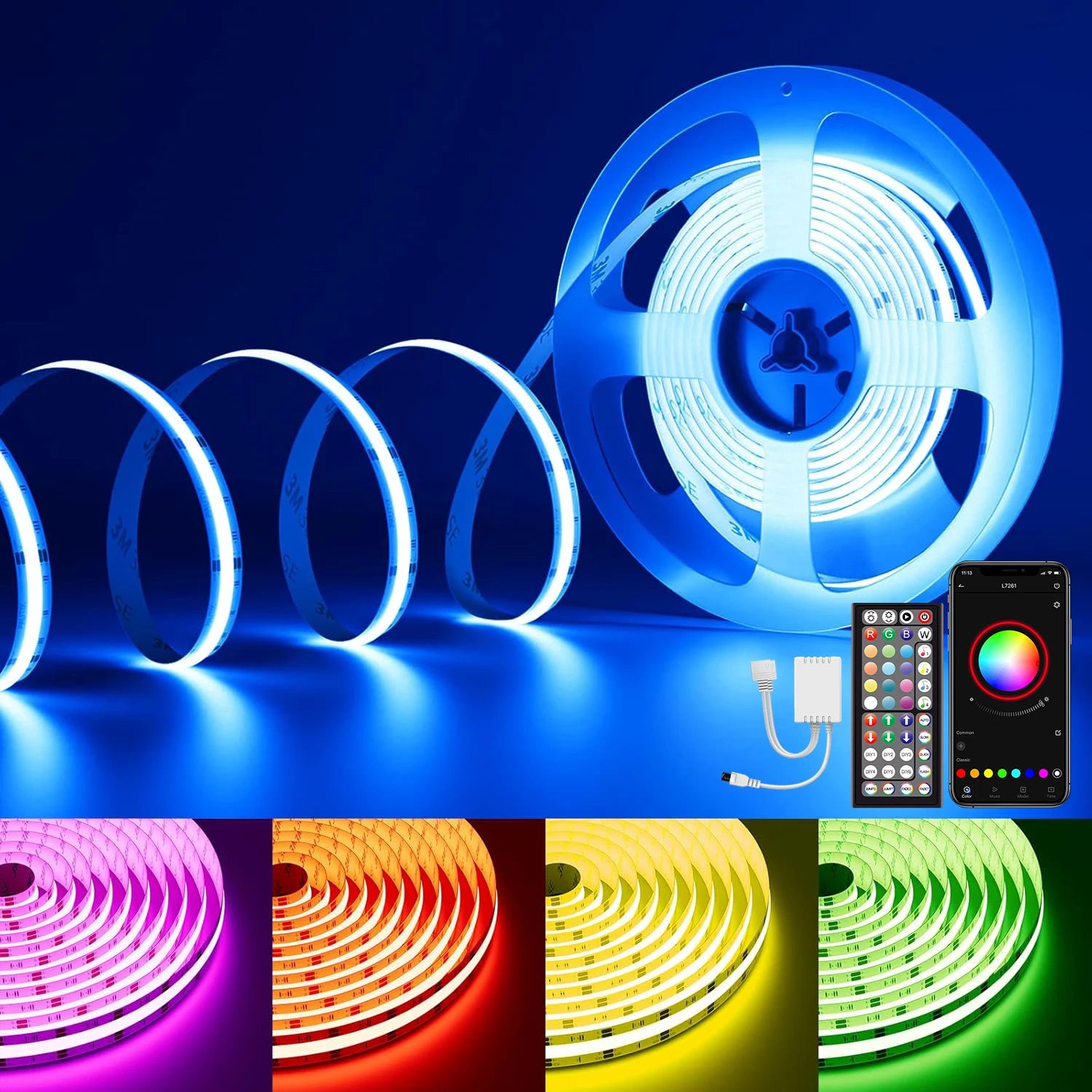 Ruban LED RGB Connecté Bluetooth (30m / 40m) + synchronisation musique