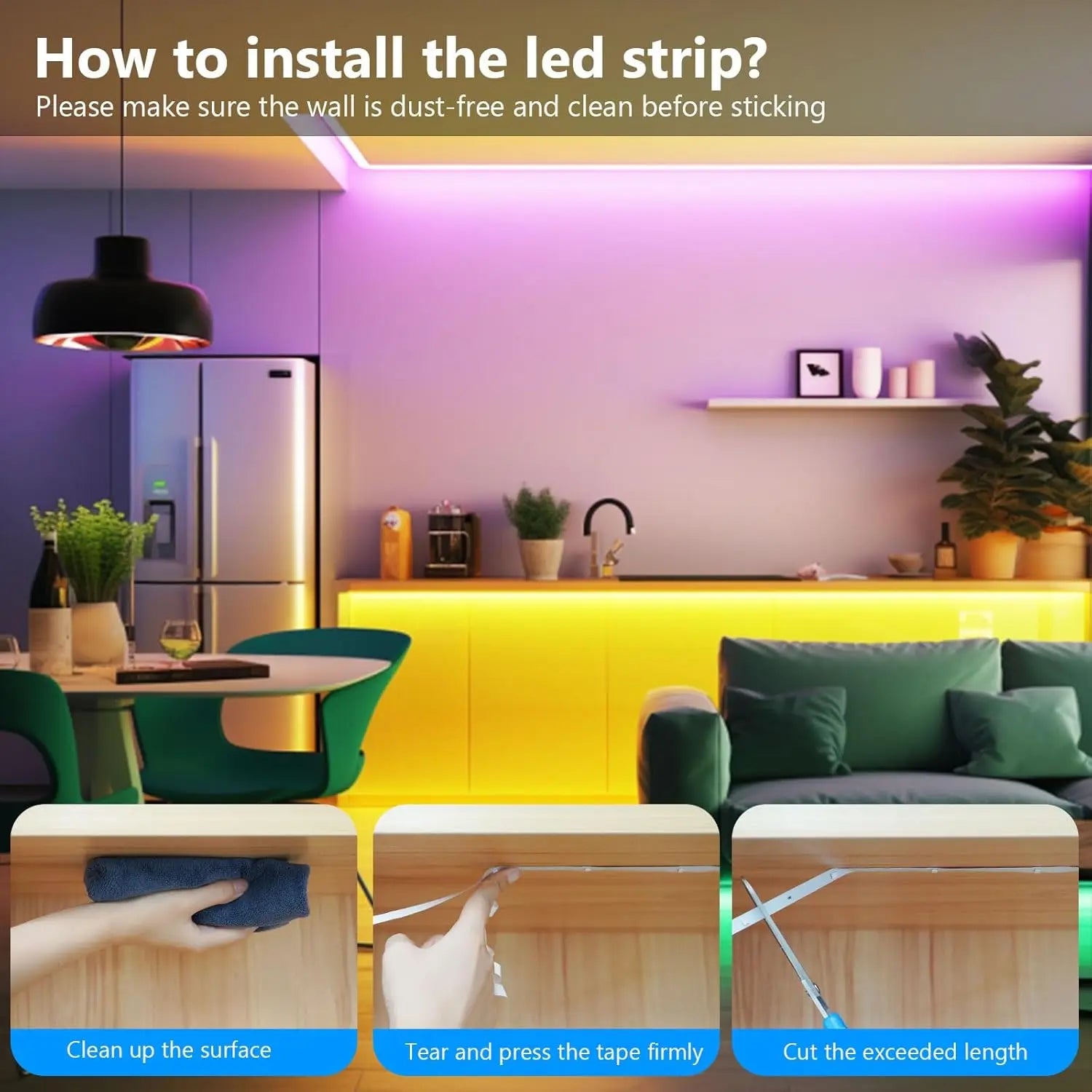 Ruban LED RGB Connecté Bluetooth (30m / 40m) + synchronisation musique