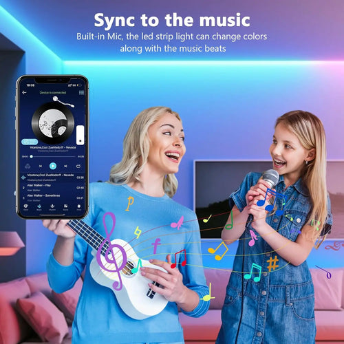 Ruban LED RGB Connecté Bluetooth (30m / 40m) + synchronisation musique