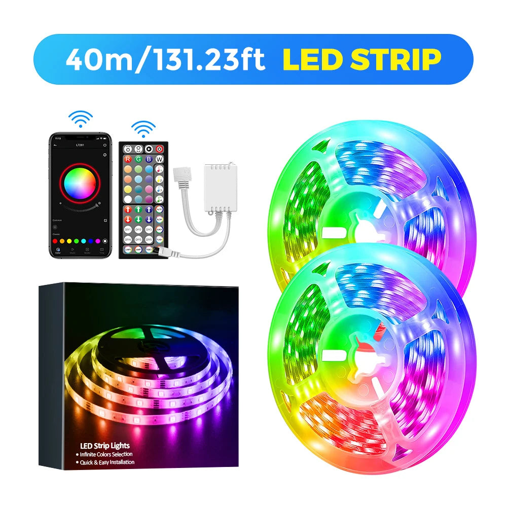 Ruban LED RGB Connecté Bluetooth (30m / 40m) + synchronisation musique